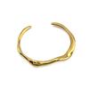 2025 New Non Tarnish Fashion Women's Simple Irregular 18K Gold Bracelet Fine Ripple Open Fashion Bangles for Parties