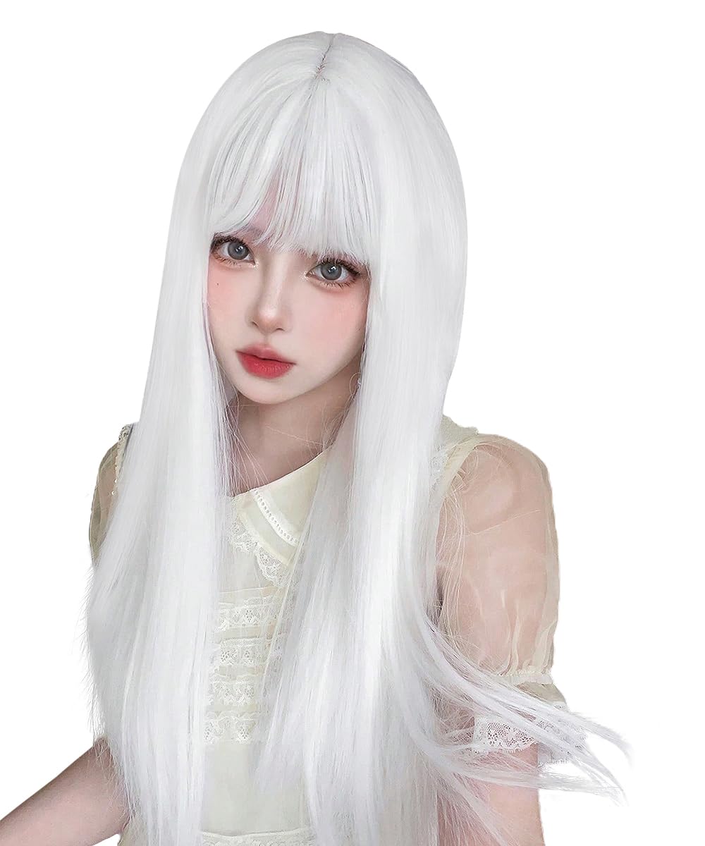

FORCUTEU Gray Full Perfect for Crossdressing and Popular Wig for Heat Includes Net and Comb Wig, Hair, Long, Straight, Wig, Cosplay, Women, Resistant,