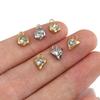 20pcs Stainless Steel Zircon Rhinestone Star Love Heart Charms Pendants for Earrings Necklace Bracelet DIY Jewelry Making