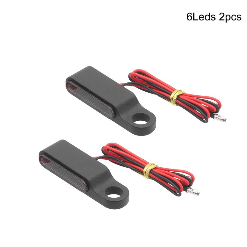 2Pcs Motorcycle LED Mini Turn Signals 12V Aluminum Moto Scooter Handlebar Indicators Lights Blinker Amber Flasher Taillight