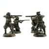 White Copper Japanese Shogunate Samurai Gun Soldiers Figurines Miniatures Vintage Metal Soldiers Model Statue Desktop Ornament