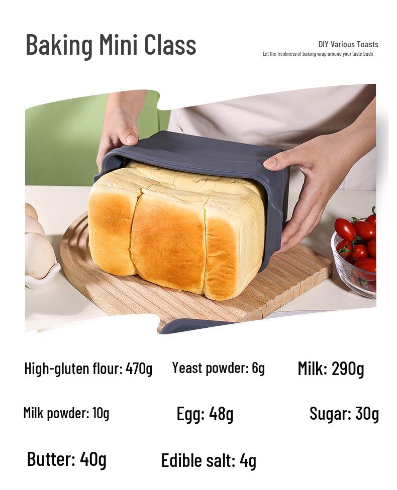 Silicone Foldable Thickened Rectangular Bread Mold & Food Preservation Box