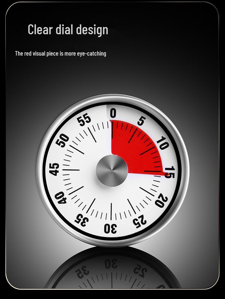 Magnetic Stainless Steel Countdown Timer: Kitchen & Student Time Management Tool with Alarm.