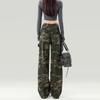 Street-Camouflage High-Waist Utility-Jeans Frühling und Herbst Neues Design Locker Gerade Mop-Jeans