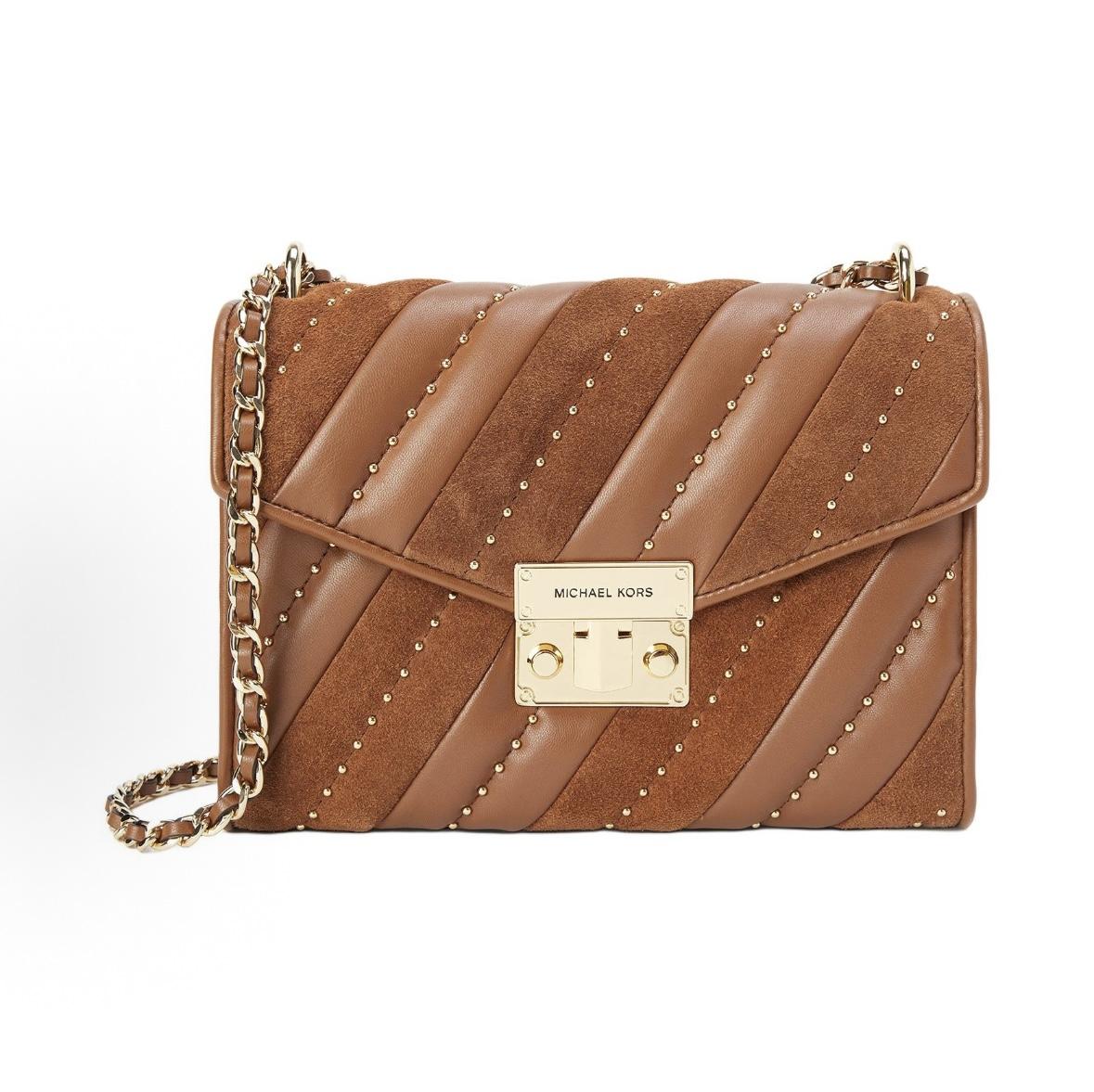 

Michael Kors Rose Classic Quilted Design Flap Commuter Fashion Chain Leather Crossbody Shoulder Bag Women Bags Brown 35F1GXOL2U-230 Basic Set (Bag+Dust Bag)