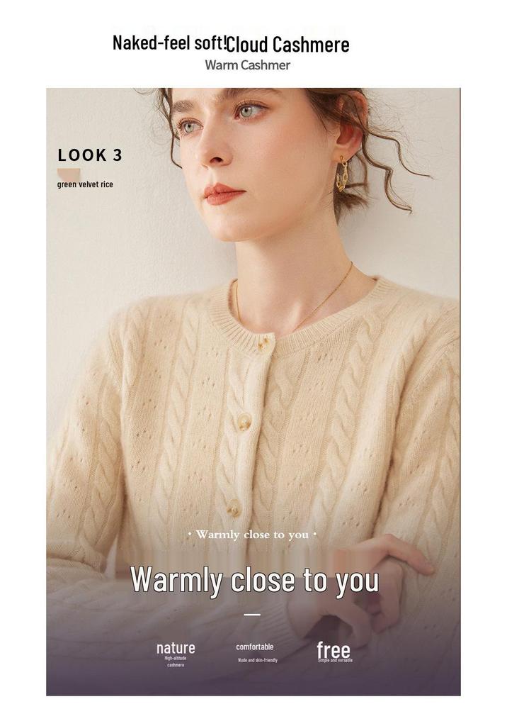 Women's Cashmere Single-Breasted Knit Cardigan - Autumn Winter Style, Versatile and Elegant Sweater Coat