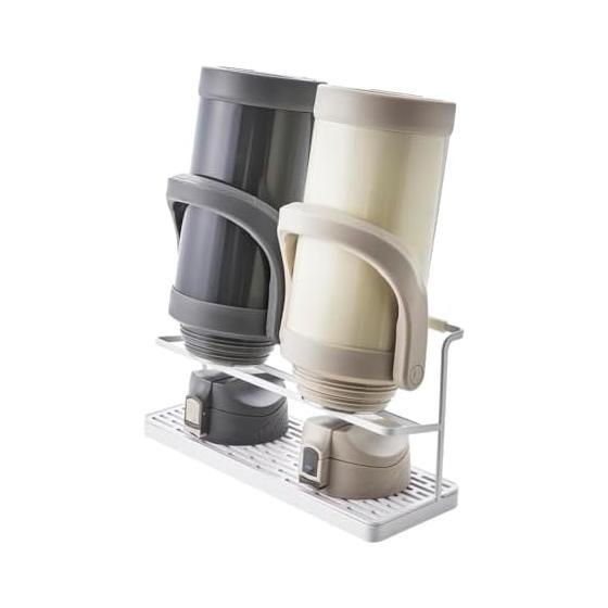 Yamazaki Jitsugyo Wide Jug Bottle Stand White Approx. W32XD12XH17cm Tower Tower Water Bottle Stand Drainer Rack 5409 + Yamazaki