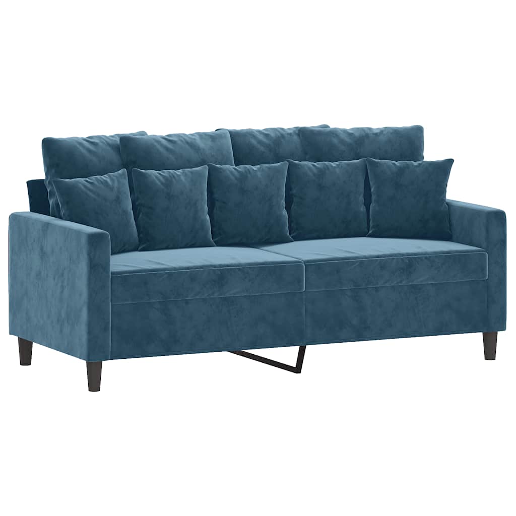 2 Seater Sofa Blue 140 Cm Velvet