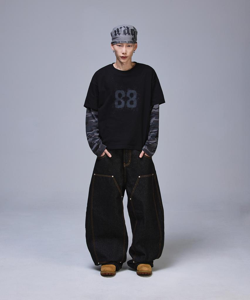 SCALLYWAG 88 Crop Layered Long Sleeve [Camo]