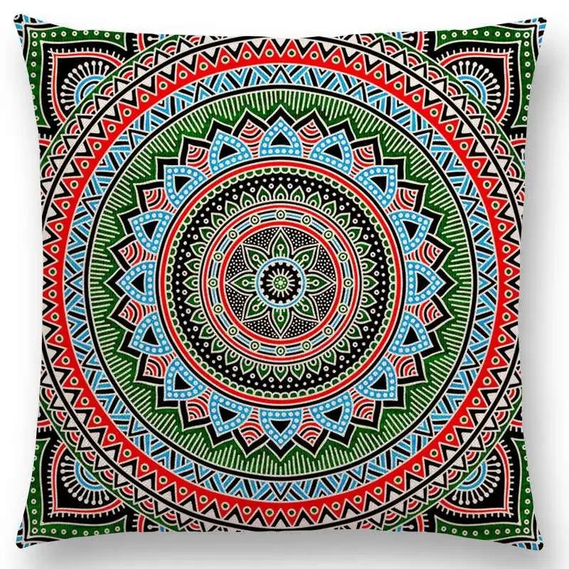 Hippie Mandala Boho Rainbow Floral Pattern Decor Throw Pillow Case Sun Moon Flowers Dream Fantasy Gorgeous Cushion Cover Sofa