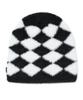 GLACK Gc076 Diamond Checker Hairy Knit Beanie (Black)