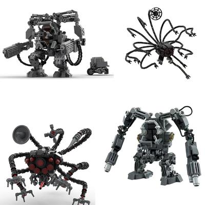 MOC Čierny Robot APU Mecha Robot Zbraň Stavebnice Montáž Klasický Filmový Model Stavebnica Hračka Sviatočný Narodeninový Darček