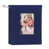 Portable Photo Album Linen Cover Picture with Front Window 100 Photos Durable 4x6 Slip-in Book for Wedding Vacation Family Baby Pictures