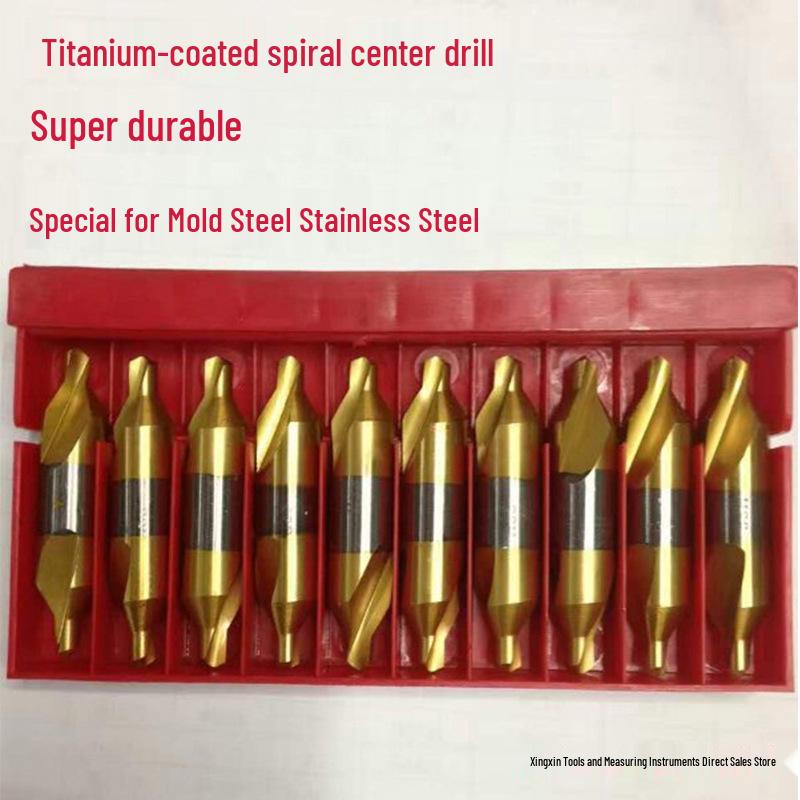 Cobalt-Enhanced Titanium-Plated 60° Spiral Spot Welding Center Drill