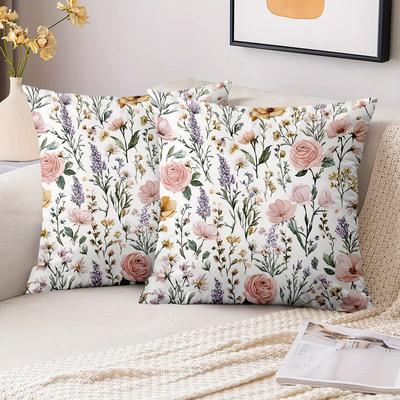 1 Pieces Floral Patterned Throw Pillow For Home Decor Polyester Pillowcase, Sofa Decorative Cushion Cov Headboard Pillow