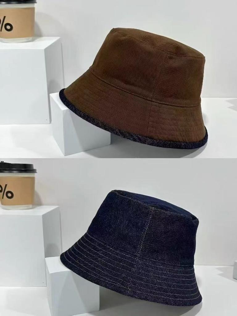 Double-sided fisherman's hat children spring and summer new washbasin hat sun hat student couple sun hat