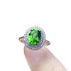Silve Gorgeous Shiny Green Zircon Stone Ring For Women Engagement Wedding Luxury High Quality Fine Jewelry