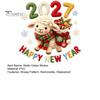 New Year Glass Decals Happy Window Cling, 2027 Crochet Sheep Snowflake Holiday Decor Sticker Glas Sticker, Reusable Christmas Decoration Static Decal