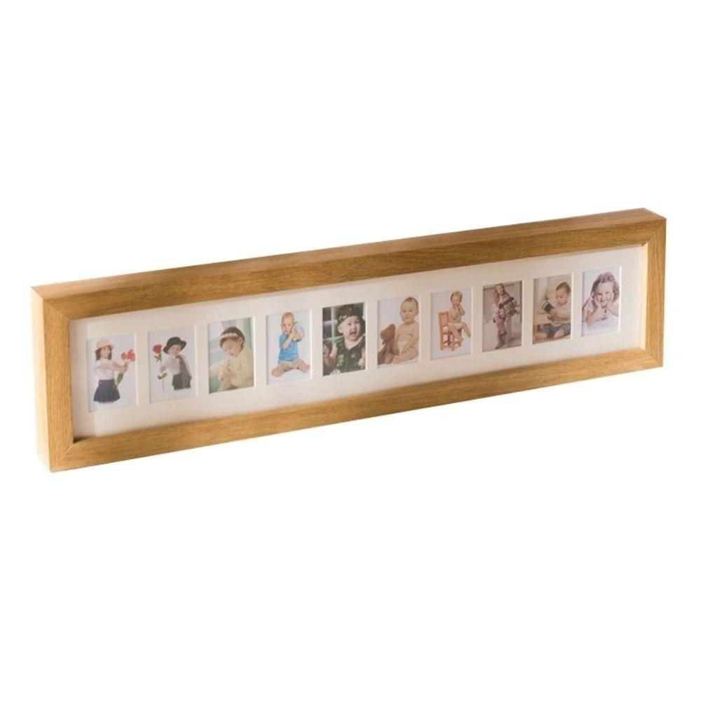 Wooden Baby Growth Photo Album Frame Mini 2 Inch 6 /10 Holes Picture Frames Durable Creative Memorial Photo Frame