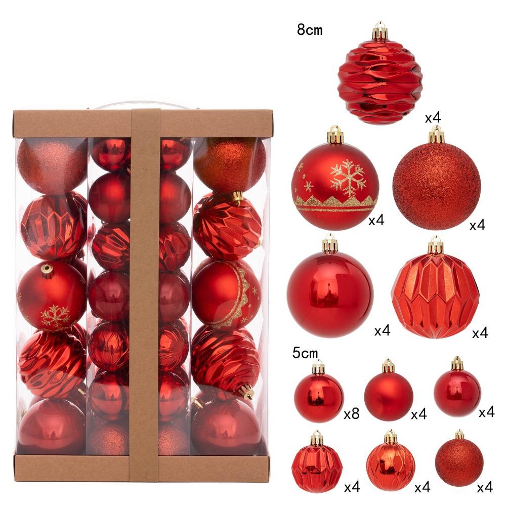 48PCS Fashion Plastic Christmas Ball Set 5cm 8cm Suspensable Christmas Tree Balls Multicolor Xmas Baubles Party