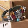 Vintage Handmade Pu Leather Bracelet With Creative Beads For Unisex Style And Elegance