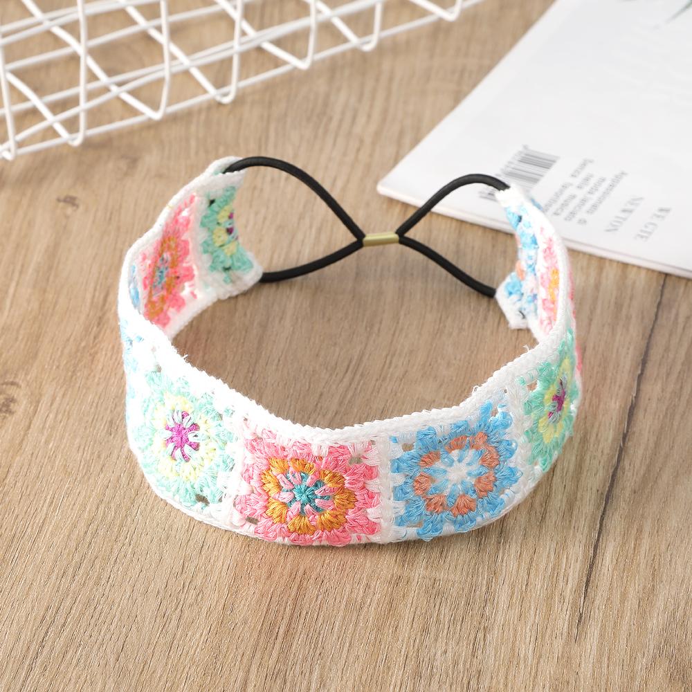 Retro Pletené Vlasové Pásky Zábal Pro Ženy Háčkované Elastické Bandana Turban Šátek Dívčí Módní Čelenky Vlasové Doplňky