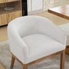 Mid Century Modern Upholstered Barrel Dining Chairs with Arms,19" W Accent Chairs for Living Room,Single Pack,Beige,DE1891BG