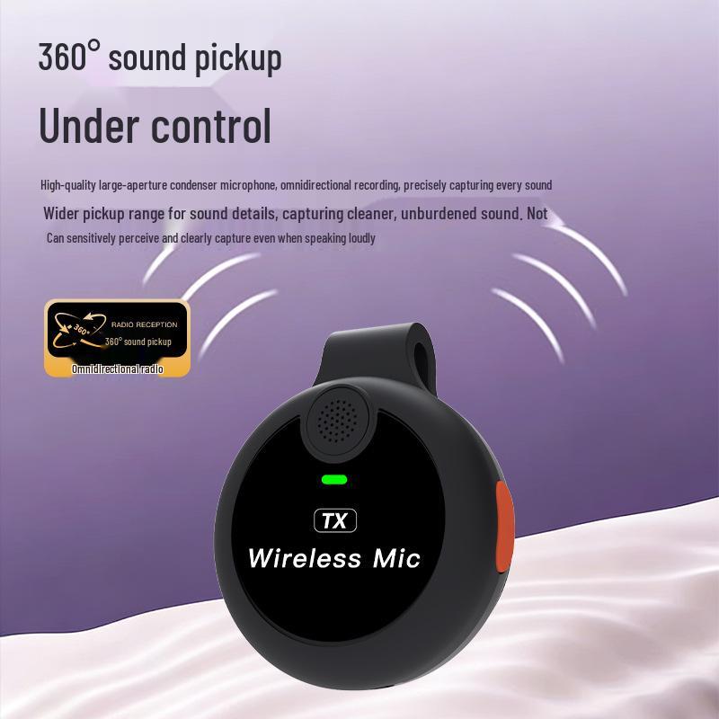 J33 Wireless Lavalier Microphone with Charging Case & AI Noise Reduction, Digital Display, Dual-Function Button.