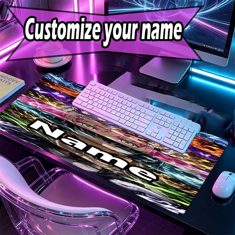 Custom Name Personalized Demon Slayer Pattern Mousepad, Laptop PC Desk Mat, Decorative Desk Mat for Home Keyboard Pad Gift