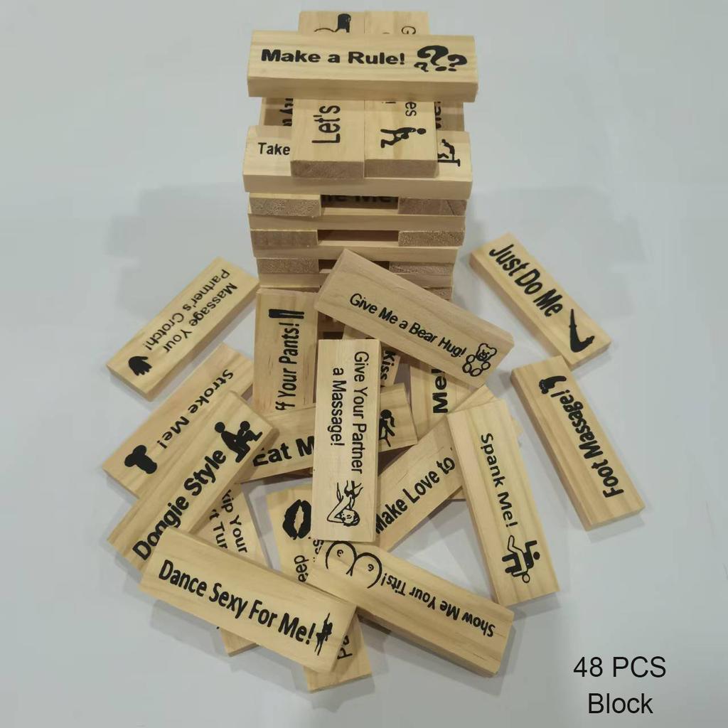 Non-Toxic Block Tower Game Couple Game Night Games Valentine Tumbling Tower Stacking Game For Adults Couples Night Party Game Gift