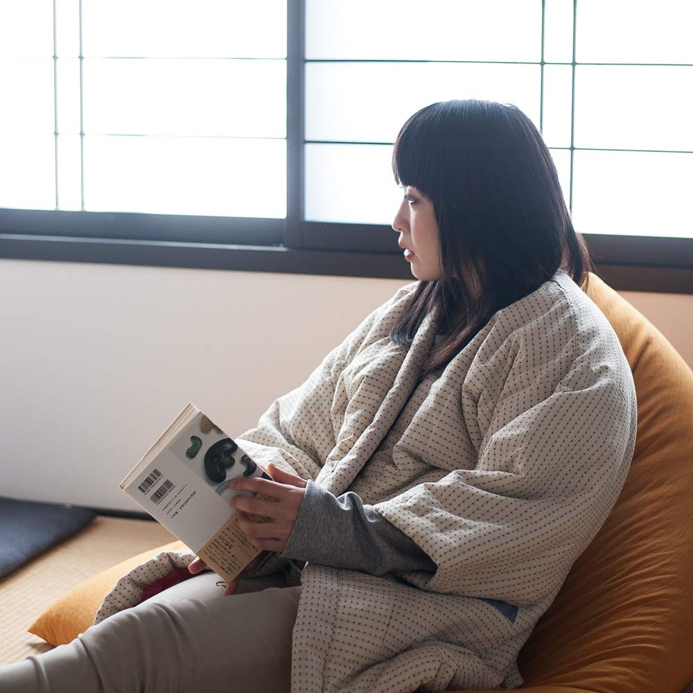 Tayutaf Made in One Size Fits Chanchanko Polka x Women's Hanten, Japan, Kurume, Cute, Women's Tsumugi, All, Rokka/ROCCA (Natural Dots, Off-White