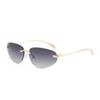 European Retro Frameless Cat Eye Sunglasses – UV Protection, Y2K Style for Women & Men