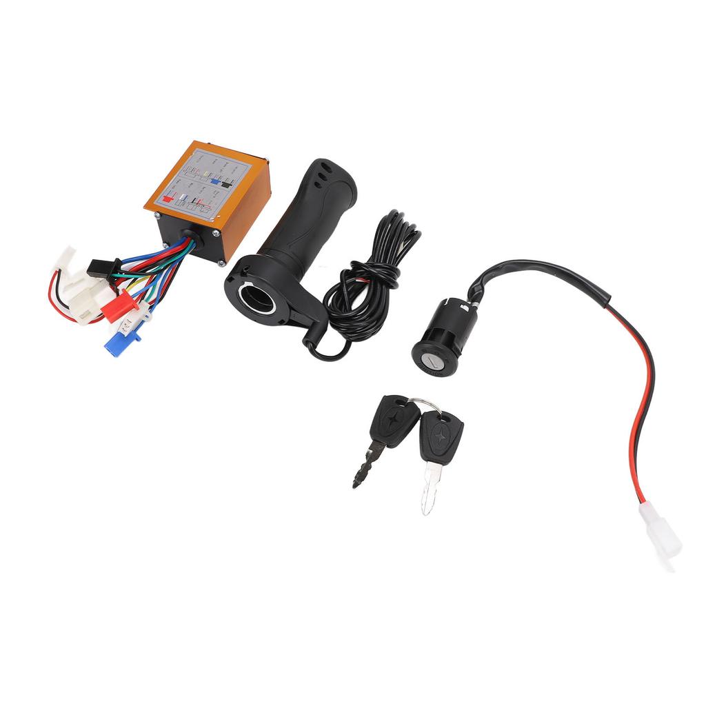 24V 250W Brushed Controller Ignition Switch Lock Throttle Grip Set for Electric Bike Tricycle Motorcycle