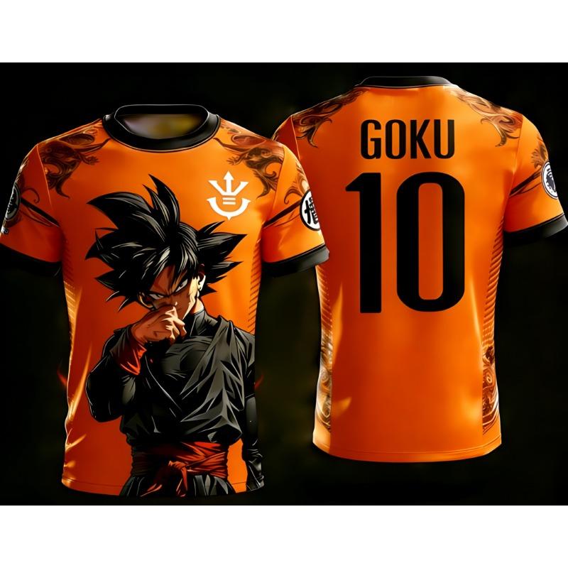 Authentic Dragon Ball 3D Printed Goku No.10 Football Training Jersey Adult & Kid S-6XL Trendy Tees 4XL