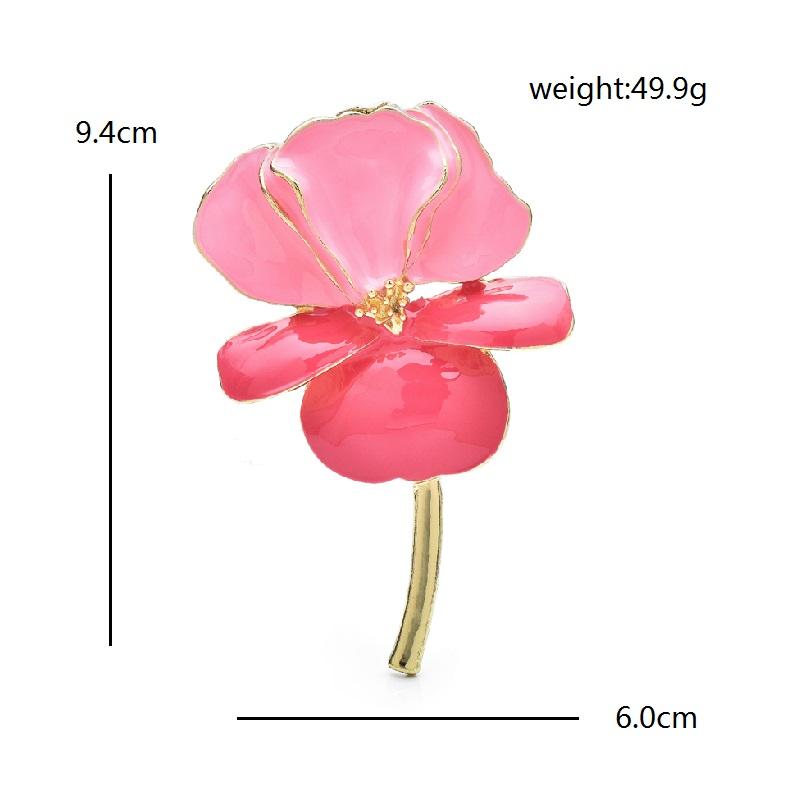 1PC Big Beautiful Flowers Brooches For Women Unisex New Enamel 3-color Charming Plants Wedding Party Brooch Pins