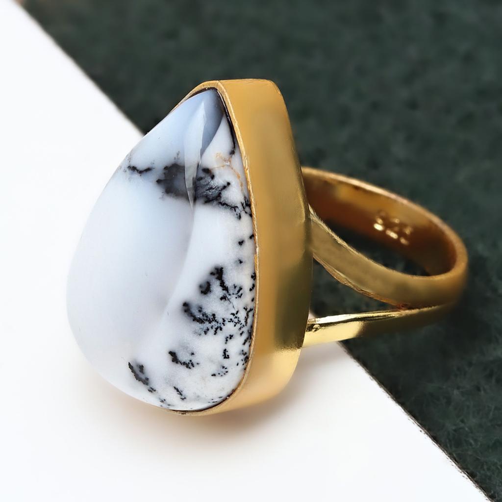 Dendritic Opal Gemstone Handmade Silver Jewelry  "6"