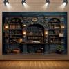 Party Background Retro Gothic Multifunctional Polyester, No Power Festival Background for Homes, Walls, Courtyards