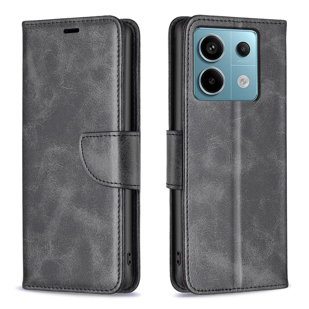 For Xiaomi Redmi Note 13 Pro 5G/Poco X6 5G Leather Wallet Case Solid Color Stand Phone Cover