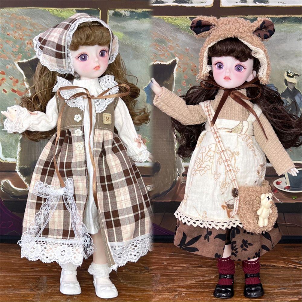 1 Set Attractive Eyes Dress Up BJD Dolls Long Hair Makeup Ball Joint Doll  Babies