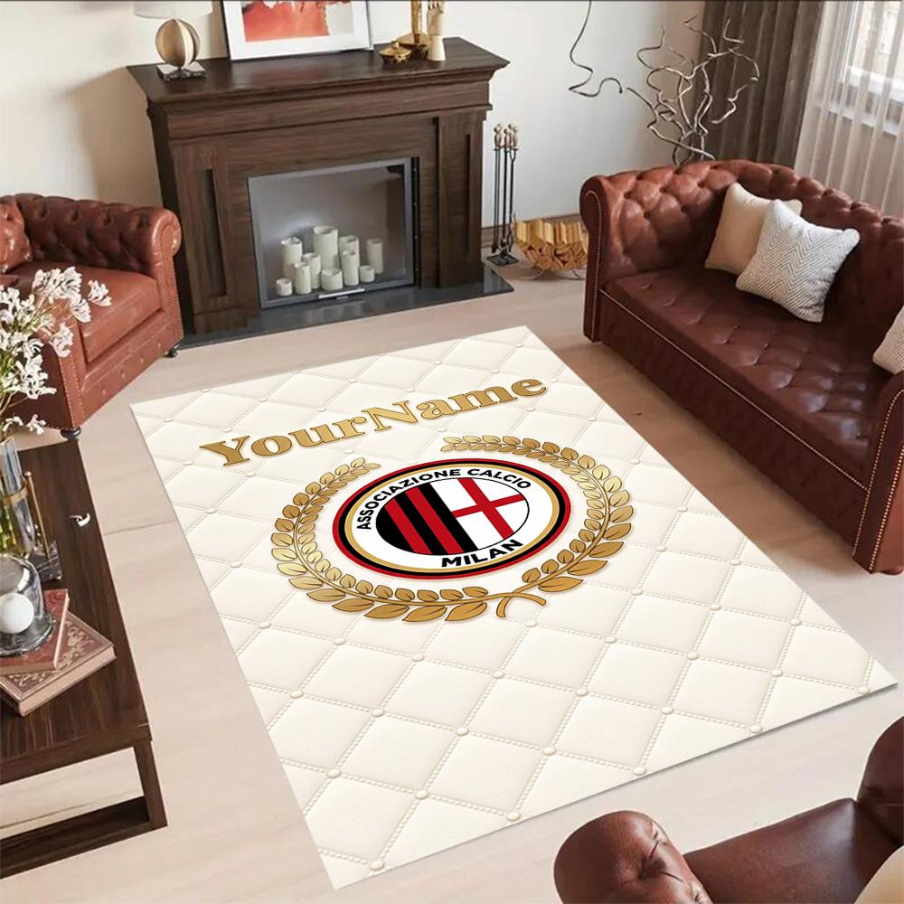 Ac Milan Customize Your Name Area Rug Suitable for Outdoor Hallway Dining Room Bedrooms Antislip Carpet Anime Office Decor Birthday/Christmas Gift