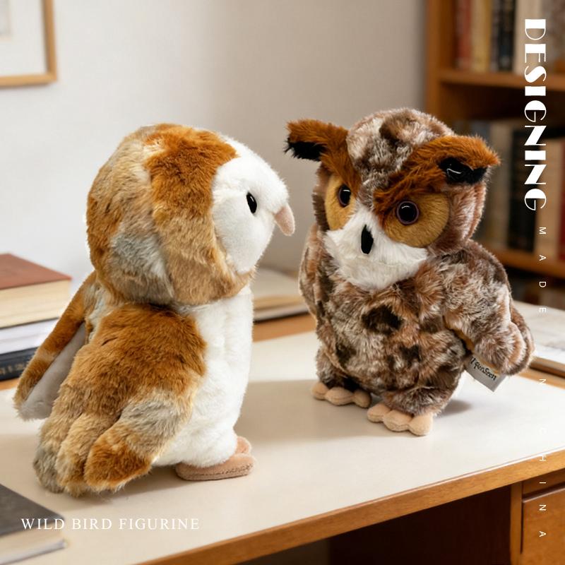 1Pc 20cm Simulation Owls & Tawny Owl Plush Toy Lovely Wild Animals Bird Plush Dolls Stuffed Soft for Birthday Gift