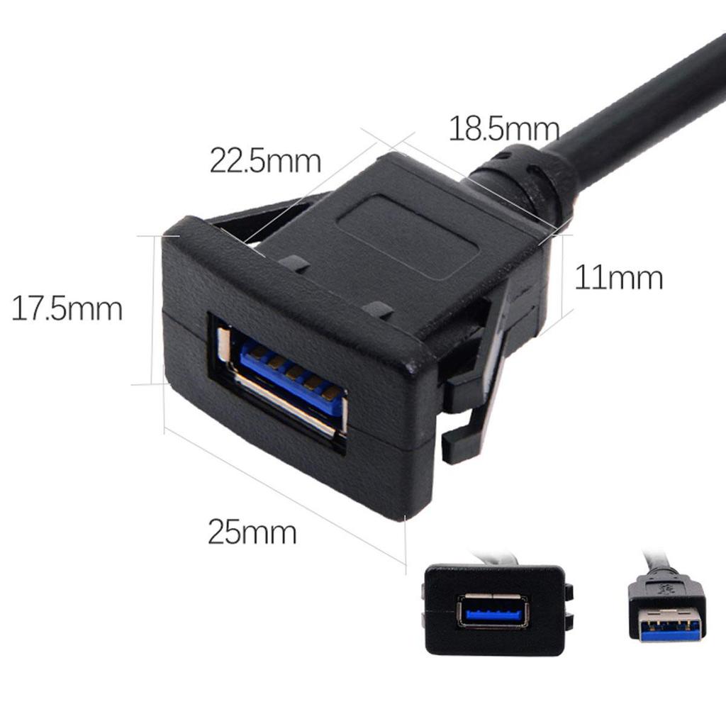 cablecc 1m wasserdichtes USB 3.0-Verlängerungskabel mit Latch-Montage für das Armaturenbrett (Einzelner USB 3.0)