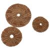 Natural Round Rattan Kitchen Insulation Pad Padding Mat Placemat Bowl Pad Coasters Cup Mats