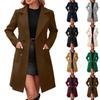 Women's Casual And Fashion Jacket Solid Color Lapel Double Button With Pockets Coat
