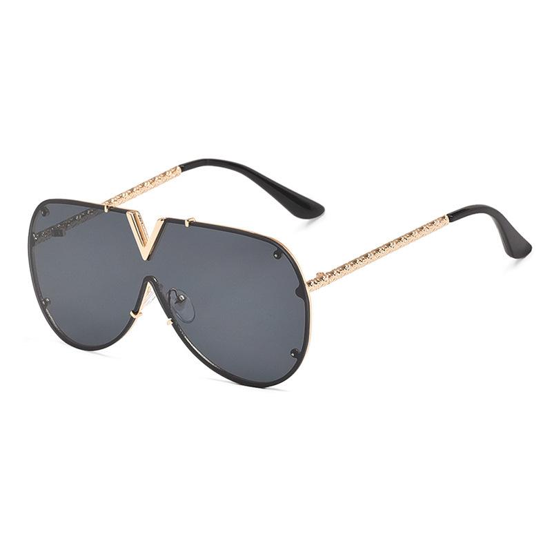 JYL TS Sunglasses UV Protection Square V Rivet Hip-hop Street/2815 B-2782 полумрак