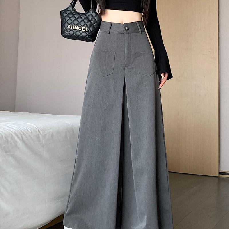 High-Waisted Women's Culottes: Spring & Autumn Wide-Leg Drape Suit Pants, Slimming & Casual.
