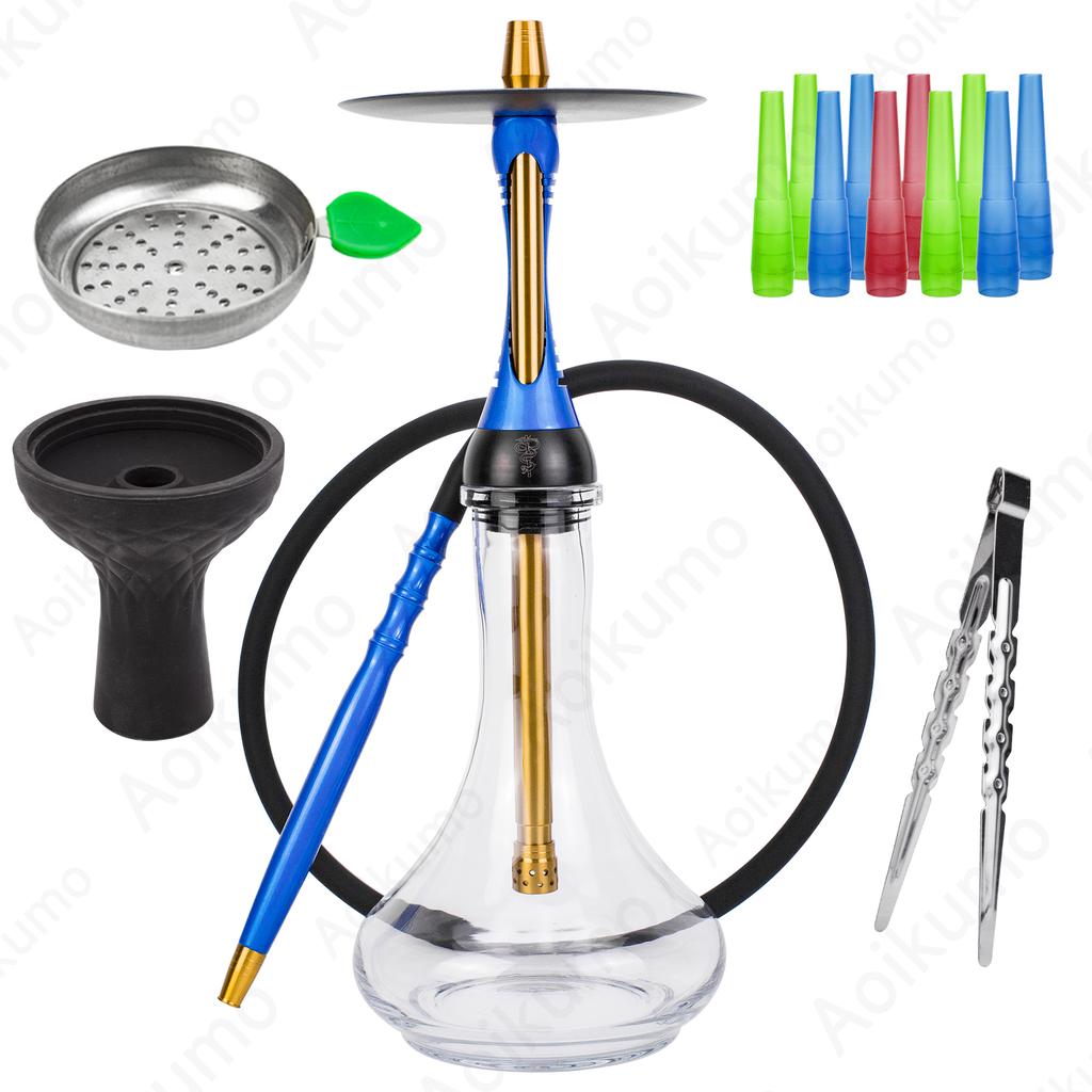 Alpahs Hookah Model S Stoving Paint Shisha with Glass Base Shisha Bowl Charcoal Holder Disposable Mouthpiece Hookah Accessorie