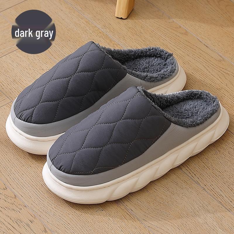 JINGRX Men s Waterproof Winter Cotton Slippers