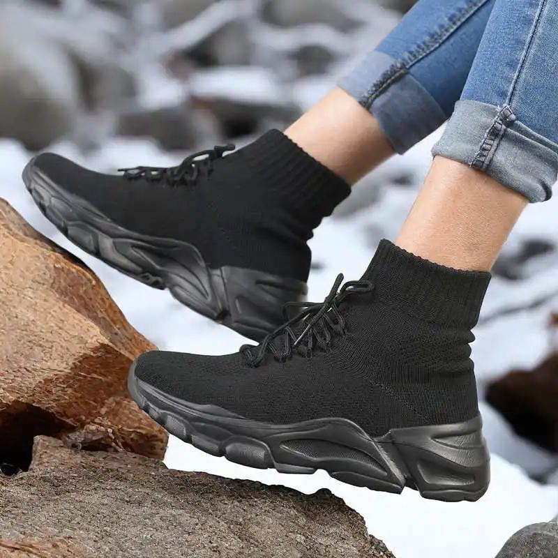 Fashion Without Heel Thick Heel Casual Loafers For Women Ankle Boots Black Shoes Red High Woman Sneakers Sports Brand Name Runners