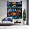 Floral Butterfly Moon Cosmic Eye Wall Tapestry Machine Washable All Season Decor Print Mystical Nature Design Home Quick Setup